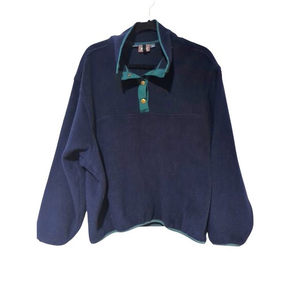 WOOLRICH Jacket Mens XL Vintage Long-sleeve Quarter Snap Pullover Blue Green - Picture 15 of 15